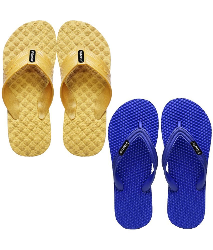     			vitoria Yellow Men's Thong Flip Flop