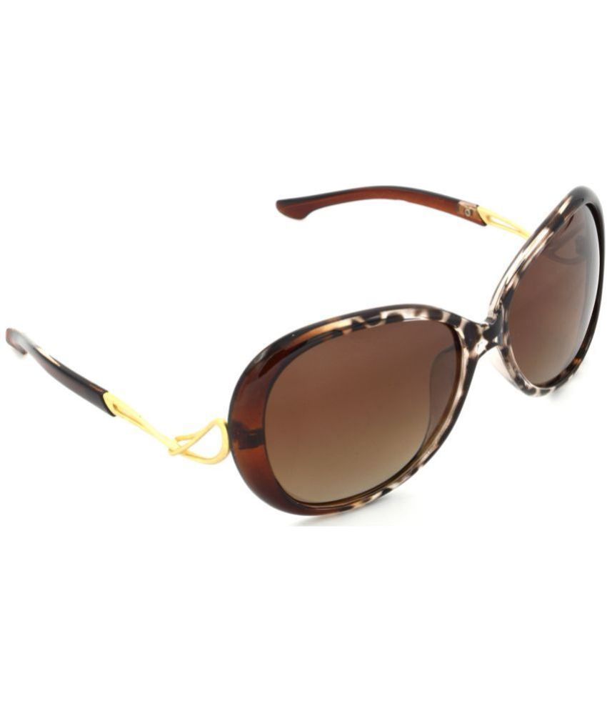     			Hrinkar Gold Oversized Sunglasses ( Pack of 1 )