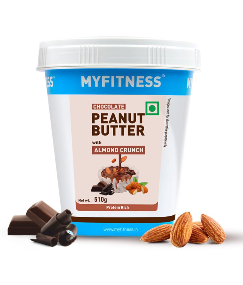     			MyFitness Chocolate Peanut Butter with Almond Crunch 510g|Tasty & Healthy Nut Butter Spread