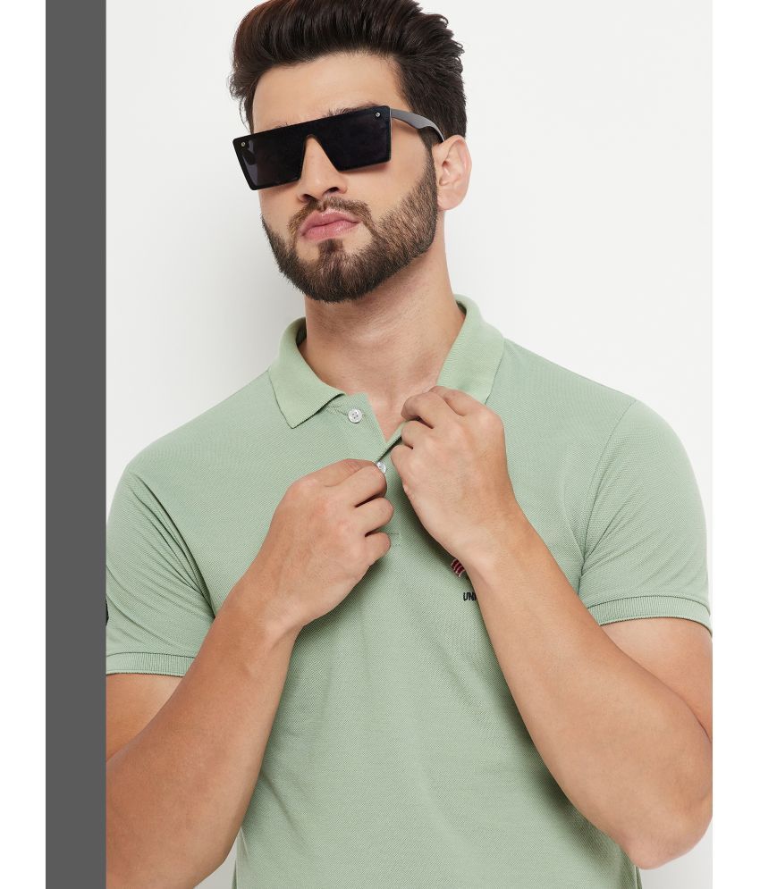     			RELANE Pack of 1 Cotton Blend Regular Fit Solid Half Sleeves Men's Polo T Shirt ( Sea Green )