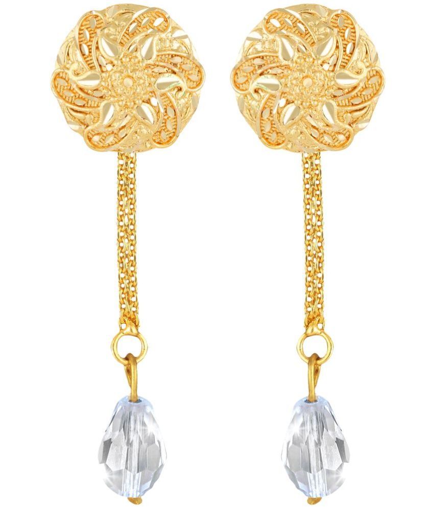     			Vighnaharta Golden Drop Earrings ( Pack of 1 )