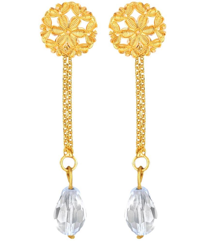     			Vighnaharta Golden Drop Earrings ( Pack of 1 )