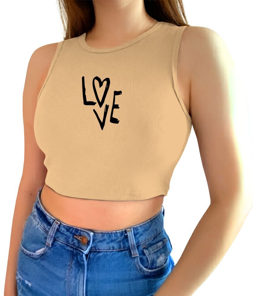     			fashion and youth Beige Cotton Blend Women's Crop Top ( Pack of 1 )