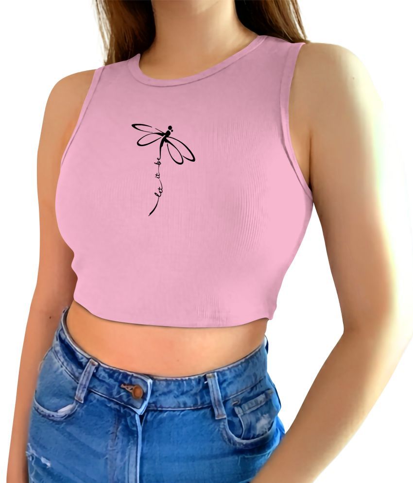     			fashion and youth Pink Cotton Blend Women's Crop Top ( Pack of 1 )