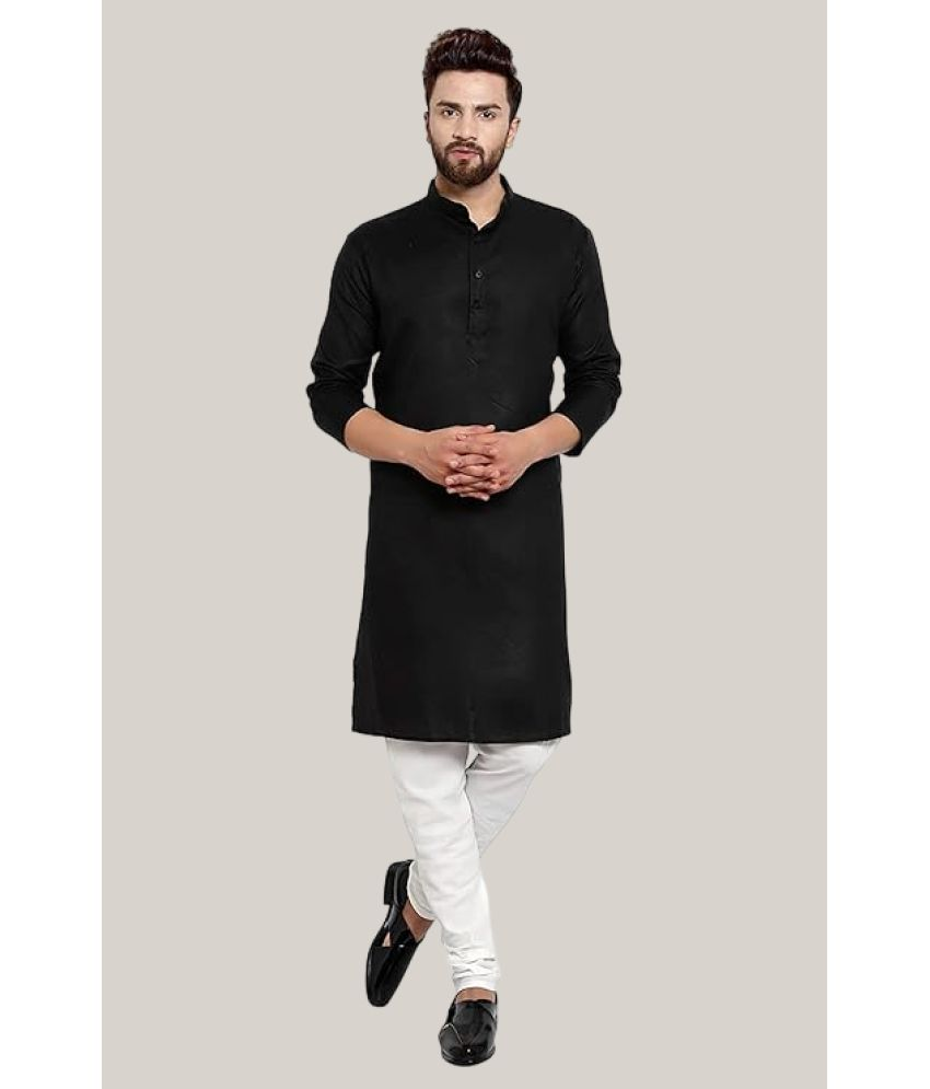     			Balaji's Black Cotton Blend Regular Fit Men's Kurta Pyjama Set ( Pack of 1 )