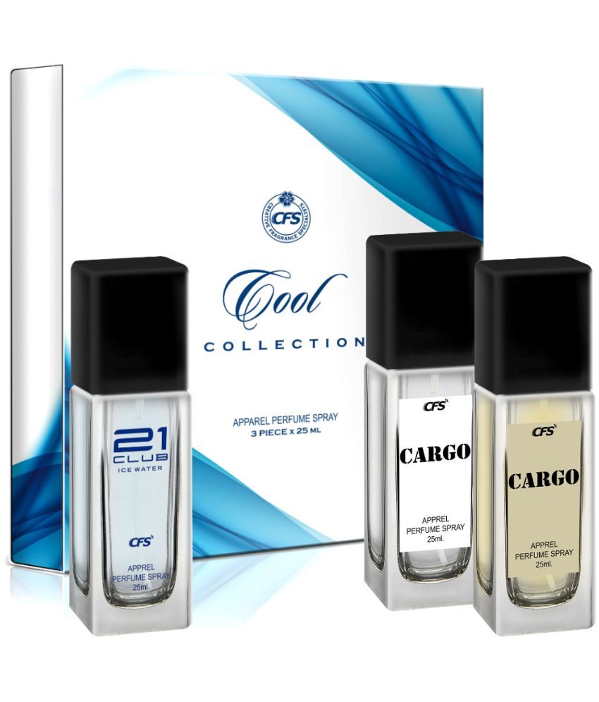     			CFS Cool Collection Unisex Perfume Gift Set Ice Water, Cargo Khakhi, Cargo White 25ml Each