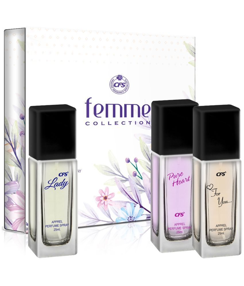     			CFS Femme Collection Unisex Perfume Gift Set For You, Lady, Pure Heart Pink 25ml Each