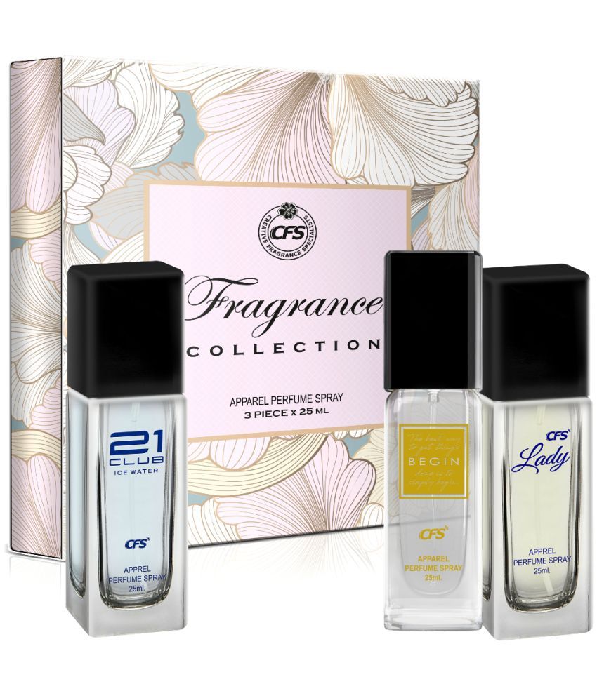     			CFS Fragrance Collection Unisex Perfume Gift Set Ice Water, Begin Gold, Lady 25ml Each