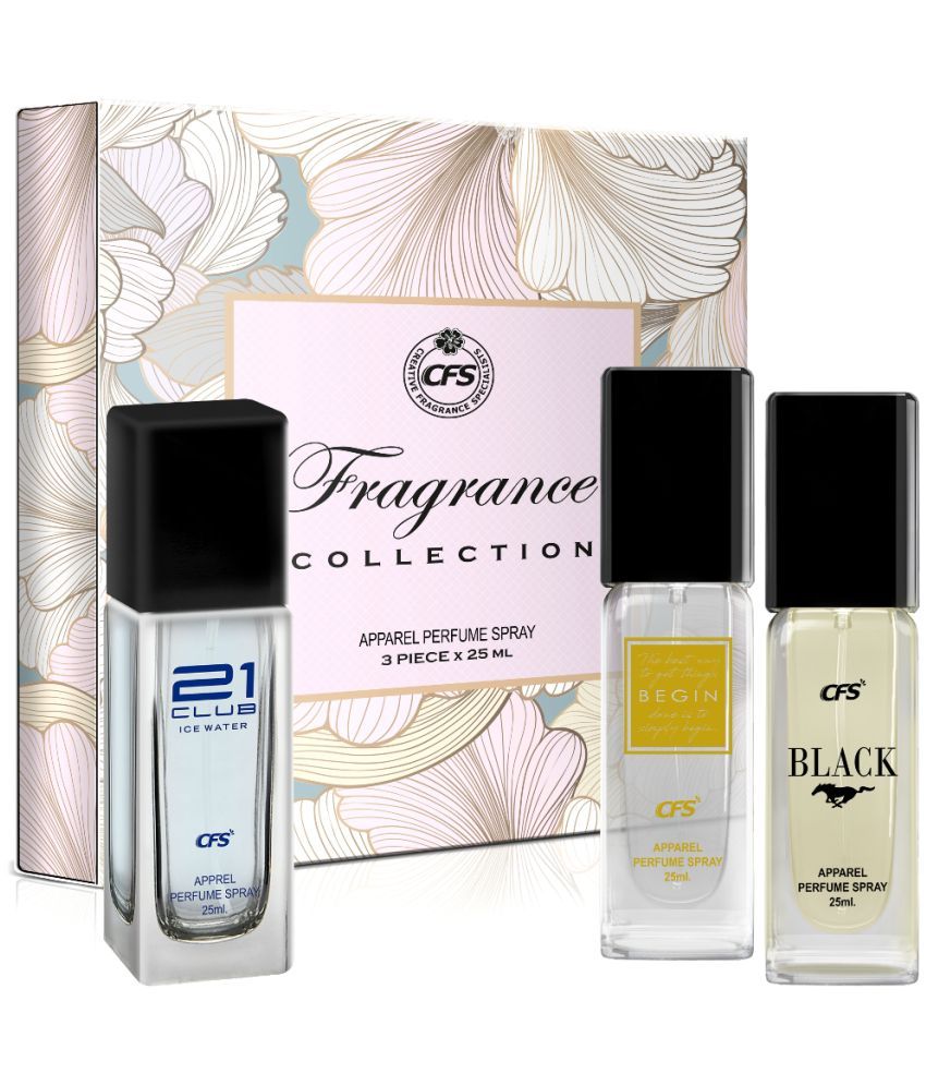     			CFS Fragrance Collection Unisex Perfume Gift Set Ice Water, Begin Gold, Black 25ml Each