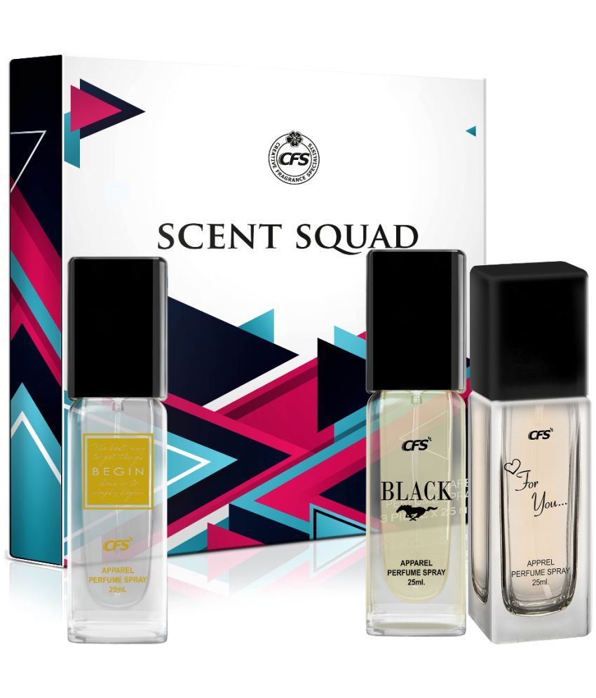     			CFS Scent Squad Unisex Perfume Gift Set Begin Gold, Black, For You 25ml Each
