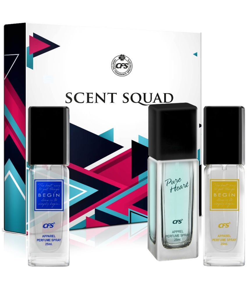     			CFS Scent Squad Unisex Perfume Gift Set Begin Blue, Begin Gold, Pure Heart Blue 25ml Each