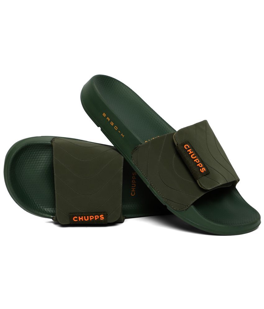     			CHUPPS Olive Men's Slide Flip Flop