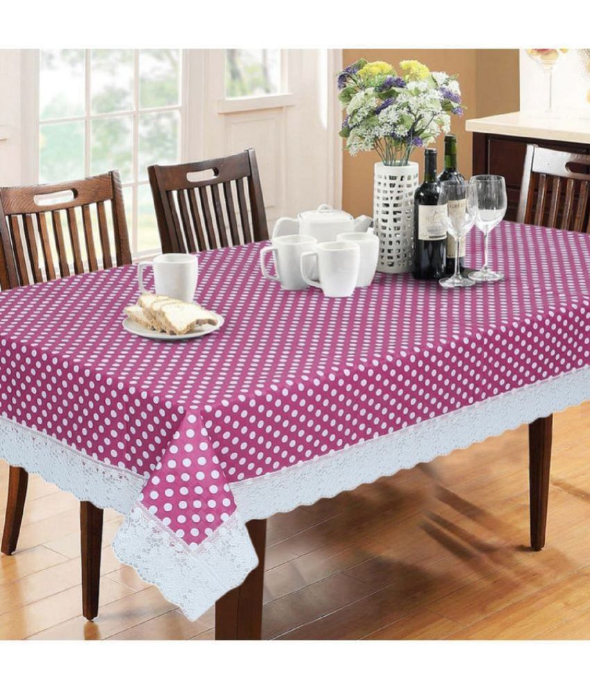     			Crosmo Printed PVC 6 Seater Rectangle Table Cover ( 228 x 152 ) cm Pack of 1 Pink