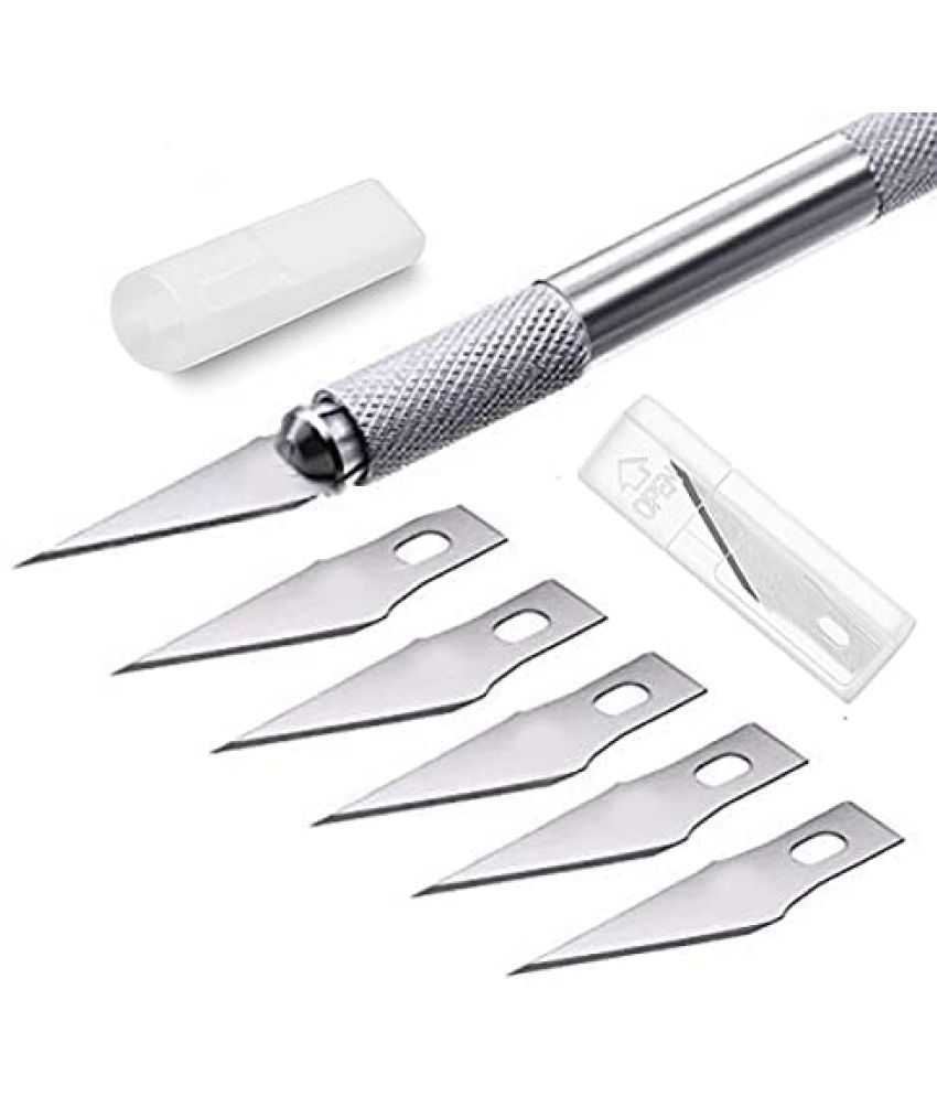     			ECLET Detail Pen Knife With 5 Interchangeable Sharp Blades For Carving/Mat Cutting &Paper Cutting (code 7