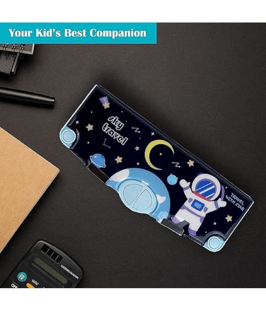     			FEDIFU  Astronaut Adventure Pencil Box for Boys and Girls - Space Theme, Pop-Up Buttons, Multifunctional, Magnetic - Ideal School Stationery Organizer for Kids