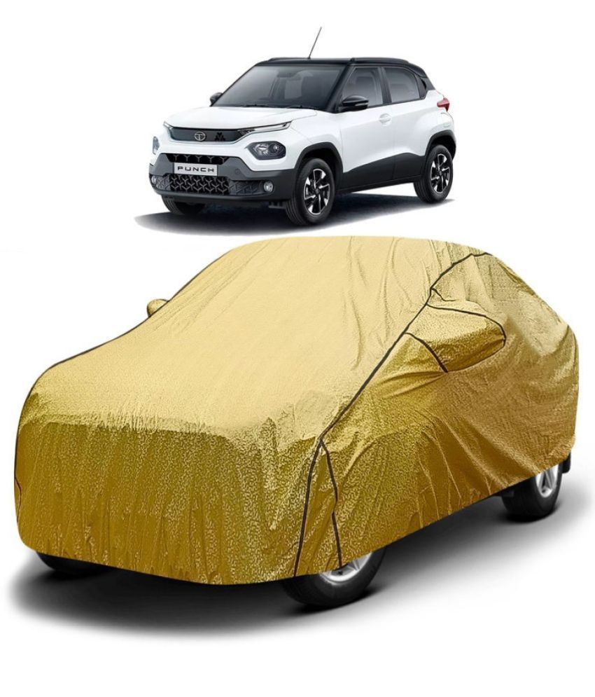     			GOLDKARTZ Car Body Cover for Tata PUNCH With Mirror Pocket ( Pack of 1 ) , Golden