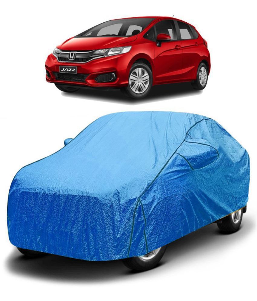     			GOLDKARTZ Car Body Cover for Honda Jazz With Mirror Pocket ( Pack of 1 ) , Blue