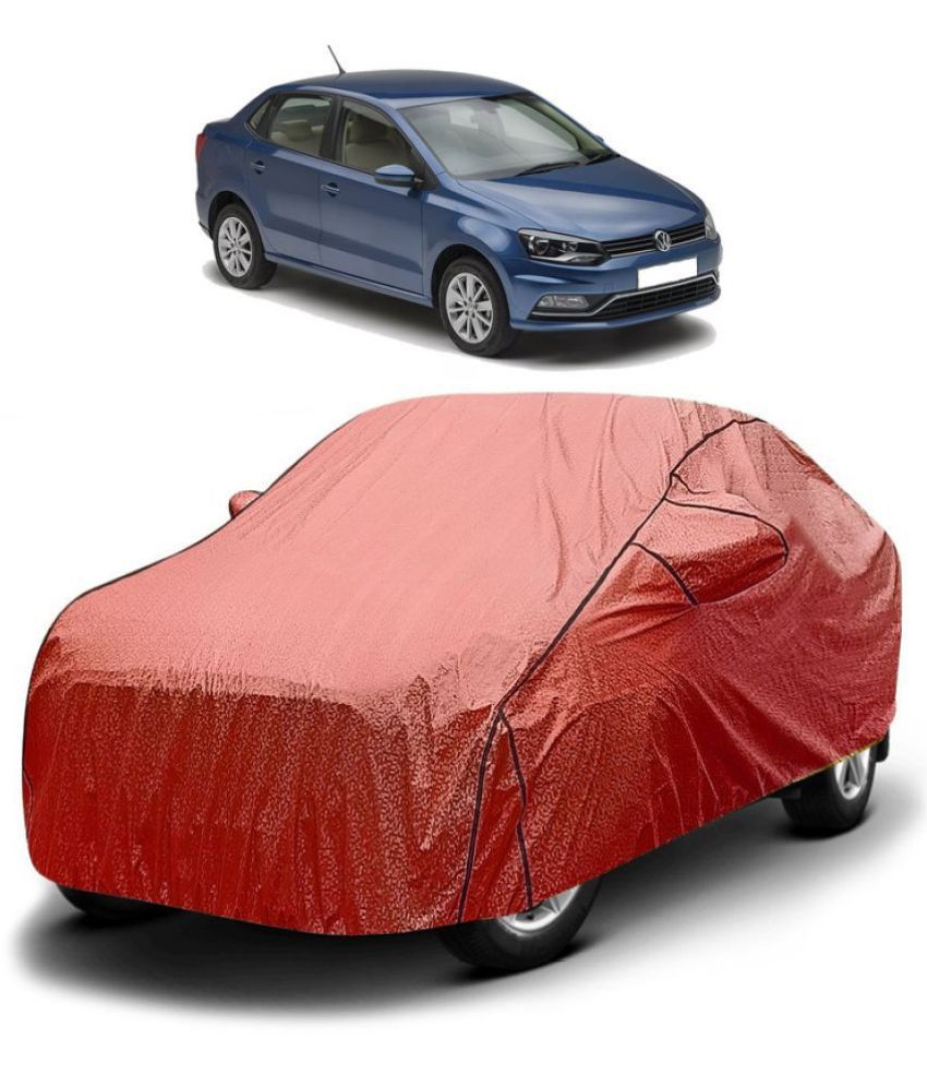     			GOLDKARTZ Car Body Cover for Volkswagen Ameo With Mirror Pocket ( Pack of 1 ) , Red