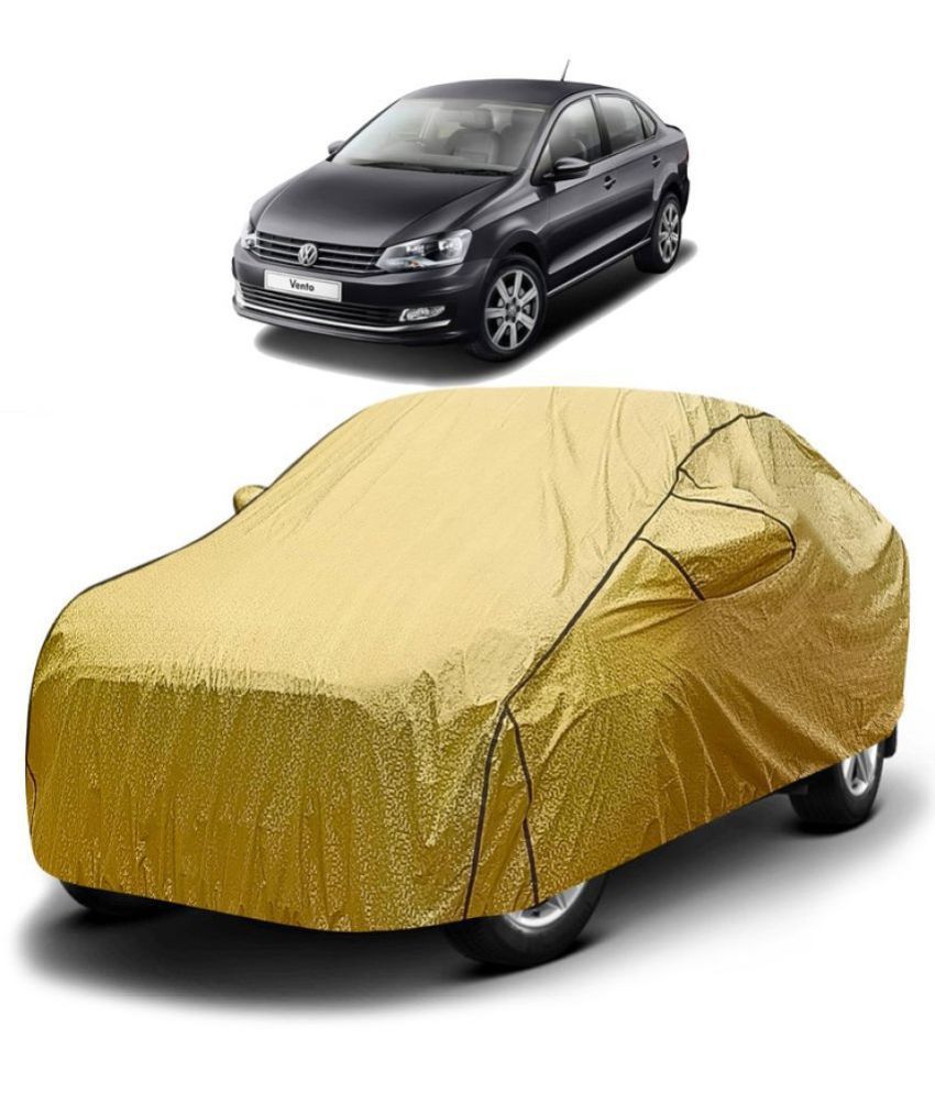     			GOLDKARTZ Car Body Cover for Volkswagen Vento With Mirror Pocket ( Pack of 1 ) , Golden