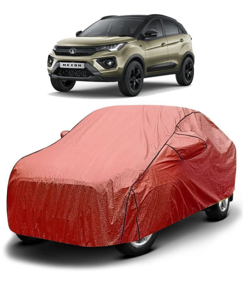     			GOLDKARTZ Car Body Cover for Tata Nexon With Mirror Pocket ( Pack of 1 ) , Red