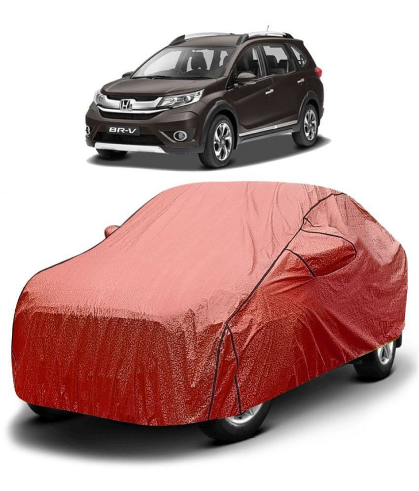     			GOLDKARTZ Car Body Cover for Honda BRV With Mirror Pocket ( Pack of 1 ) , Red
