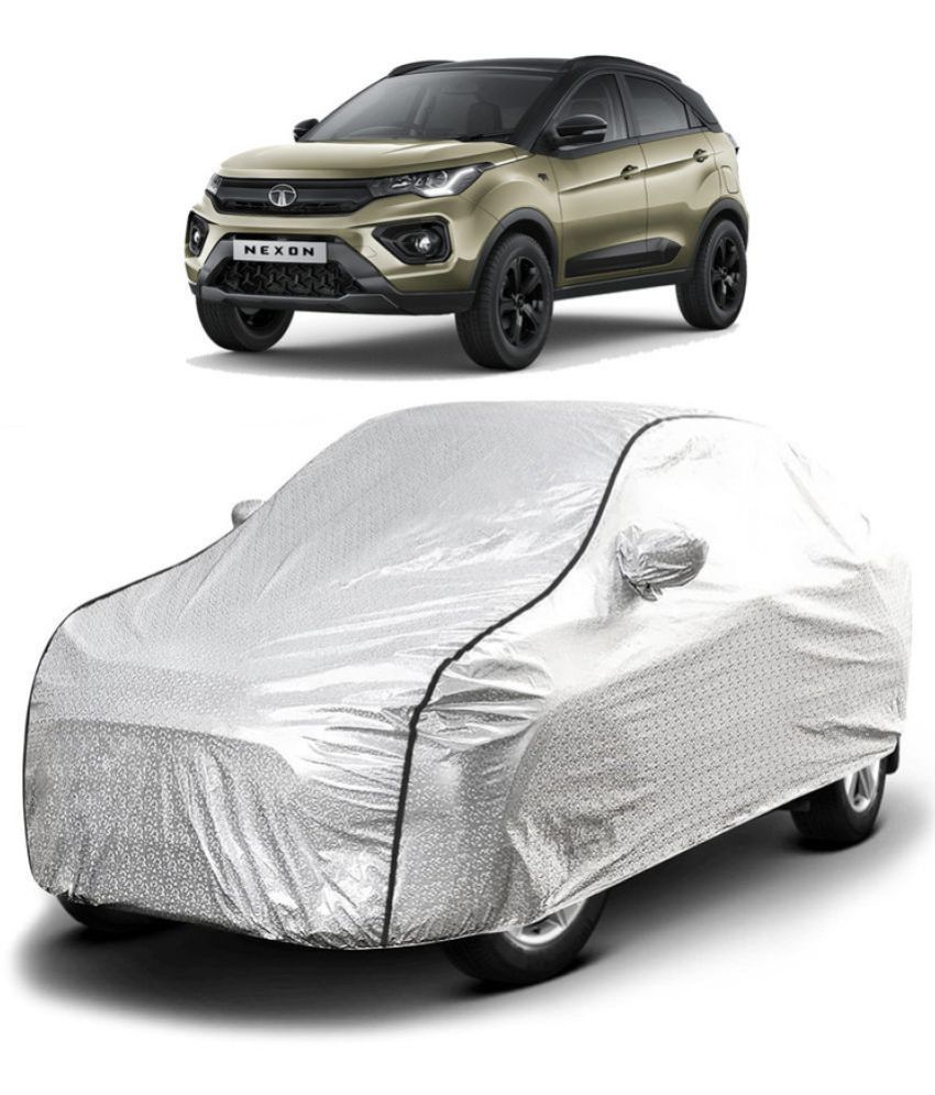     			GOLDKARTZ Car Body Cover for Tata Nexon With Mirror Pocket ( Pack of 1 ) , Silver