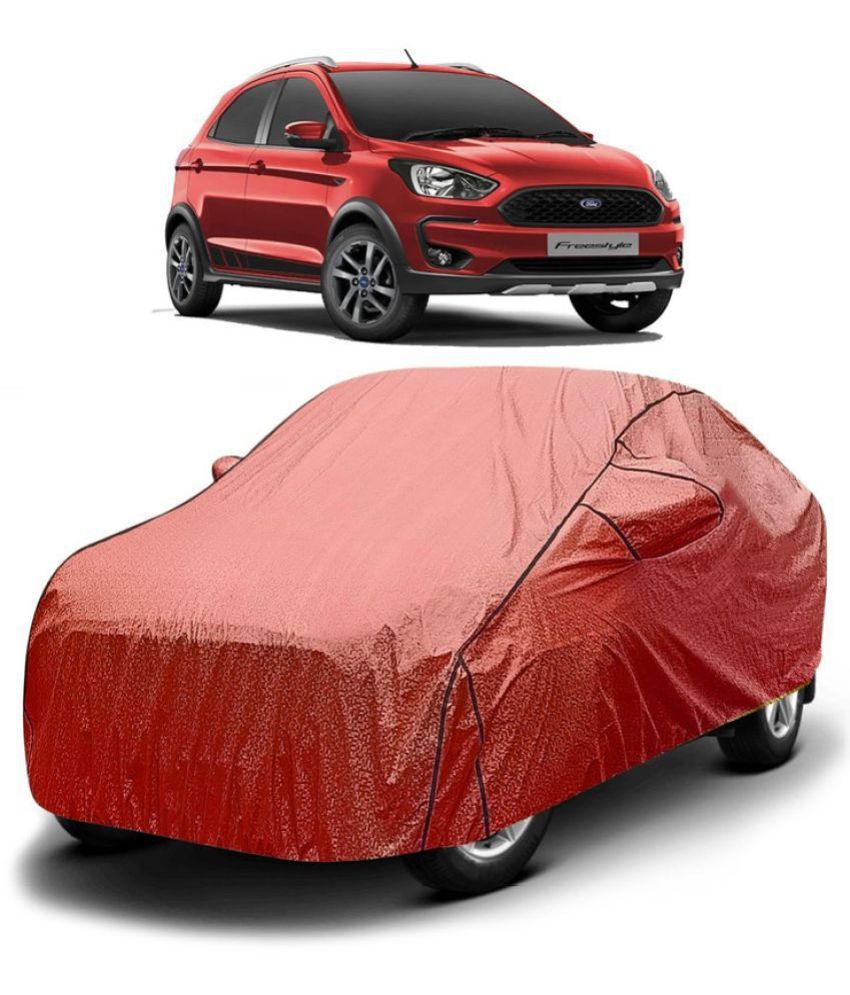     			GOLDKARTZ Car Body Cover for Ford All Car Models With Mirror Pocket ( Pack of 1 ) , Red