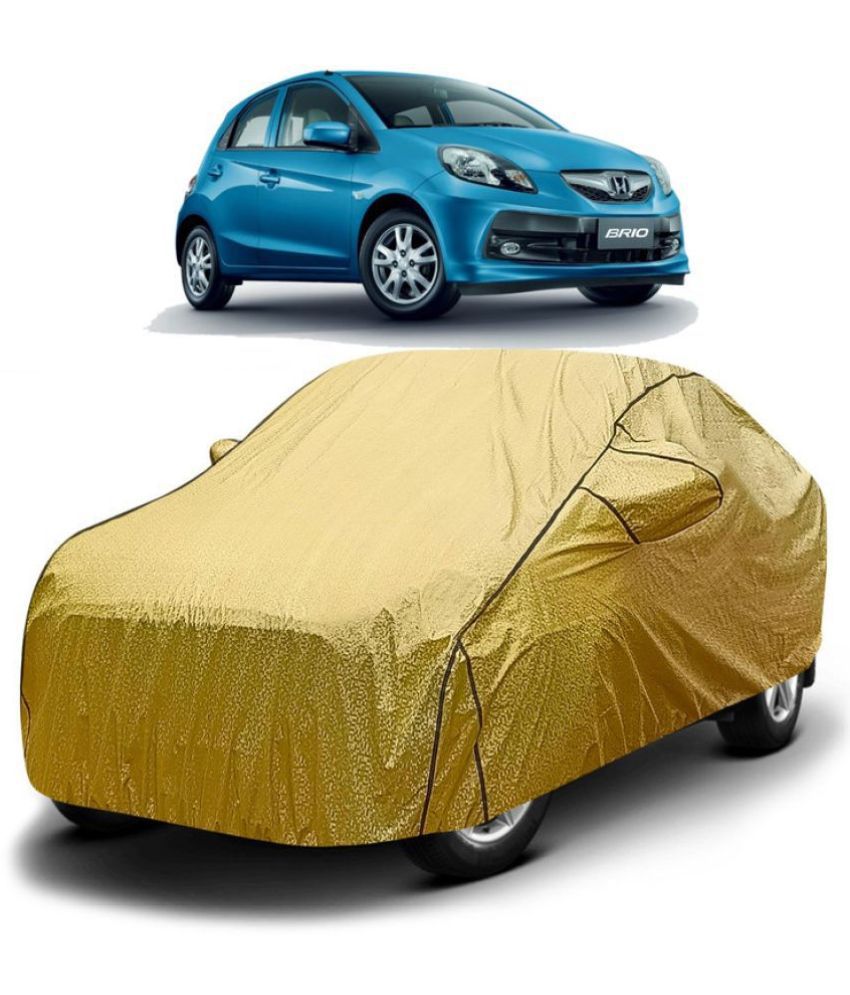     			GOLDKARTZ Car Body Cover for Honda Brio With Mirror Pocket ( Pack of 1 ) , Golden
