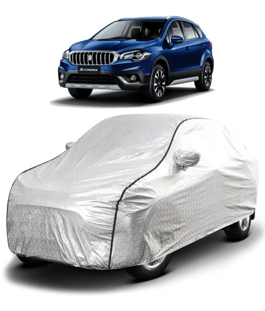     			GOLDKARTZ Car Body Cover for Maruti Suzuki S-Cross With Mirror Pocket ( Pack of 1 ) , Silver