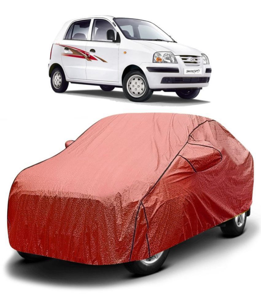     			GOLDKARTZ Car Body Cover for Hyundai Santro Xing With Mirror Pocket ( Pack of 1 ) , Red