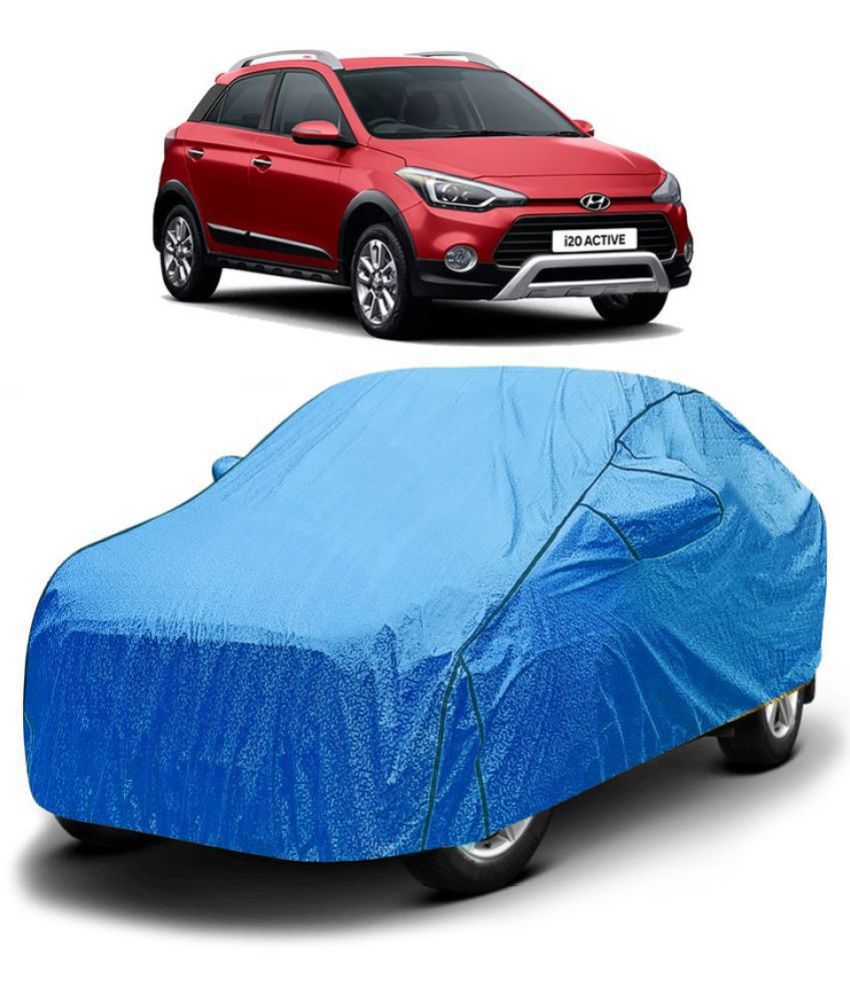     			GOLDKARTZ Car Body Cover for Hyundai i20 Active With Mirror Pocket ( Pack of 1 ) , Blue