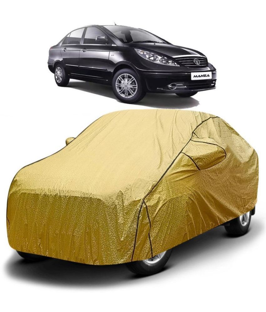     			GOLDKARTZ Car Body Cover for Tata Manza With Mirror Pocket ( Pack of 1 ) , Golden