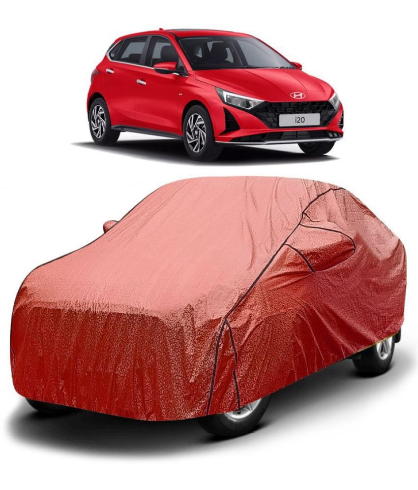     			GOLDKARTZ Car Body Cover for Hyundai i20 With Mirror Pocket ( Pack of 1 ) , Red