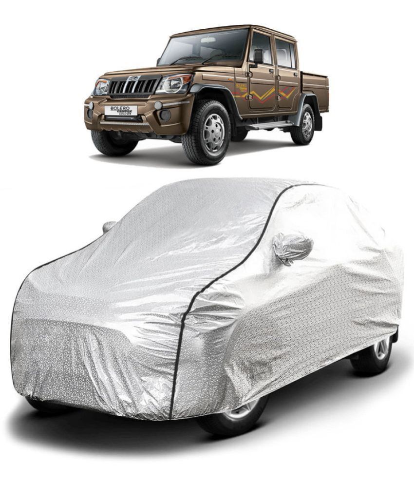     			GOLDKARTZ Car Body Cover for Mahindra Bolero With Mirror Pocket ( Pack of 1 ) , Silver