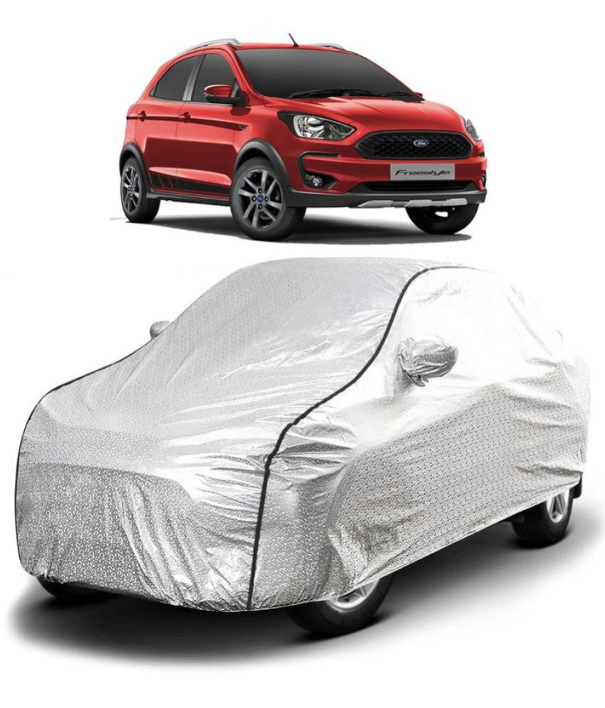     			GOLDKARTZ Car Body Cover for Ford All Car Models With Mirror Pocket ( Pack of 1 ) , Silver
