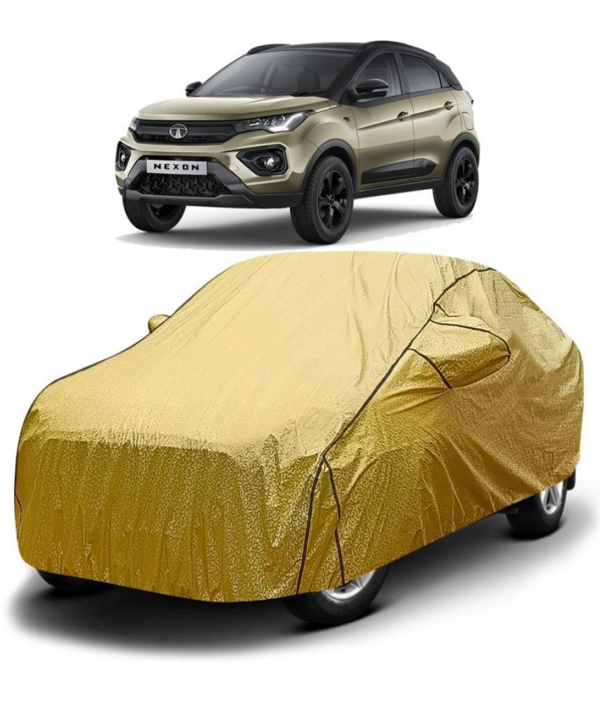     			GOLDKARTZ Car Body Cover for Tata Nexon With Mirror Pocket ( Pack of 1 ) , Golden