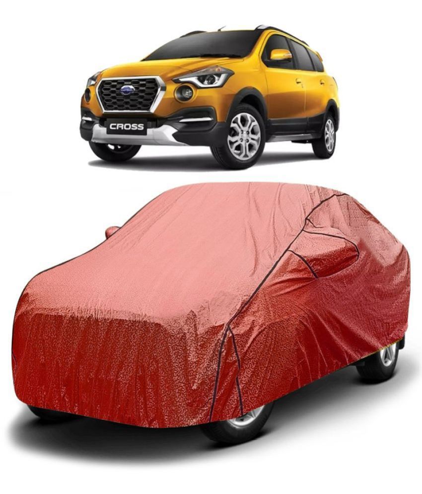     			GOLDKARTZ Car Body Cover for Datsun All Car Models With Mirror Pocket ( Pack of 1 ) , Red