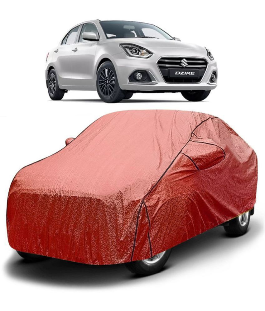     			GOLDKARTZ Car Body Cover for Maruti Suzuki Swift Dzire With Mirror Pocket ( Pack of 1 ) , Red