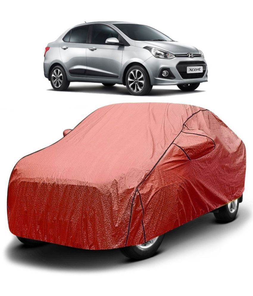     			GOLDKARTZ Car Body Cover for Hyundai Xcent With Mirror Pocket ( Pack of 1 ) , Red