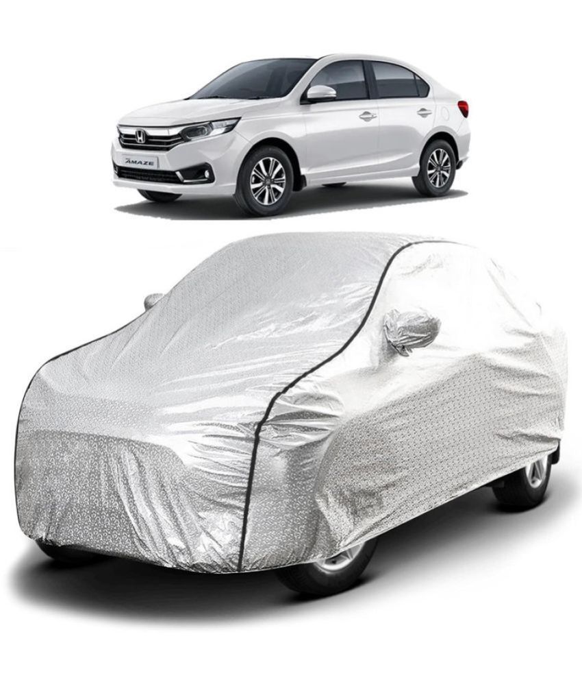     			GOLDKARTZ Car Body Cover for Honda Amaze With Mirror Pocket ( Pack of 1 ) , Silver