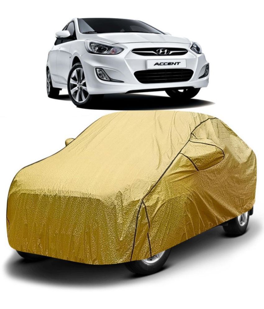     			GOLDKARTZ Car Body Cover for Hyundai Accent With Mirror Pocket ( Pack of 1 ) , Golden