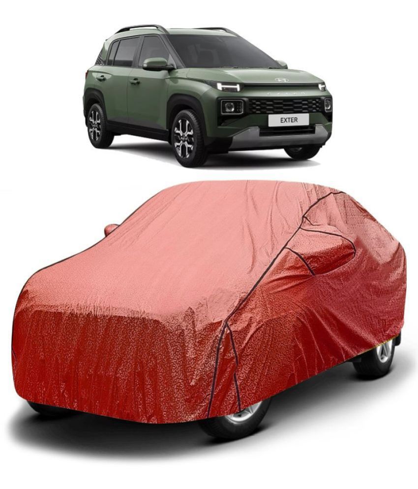     			GOLDKARTZ Car Body Cover for Hyundai All Car Models With Mirror Pocket ( Pack of 1 ) , Red