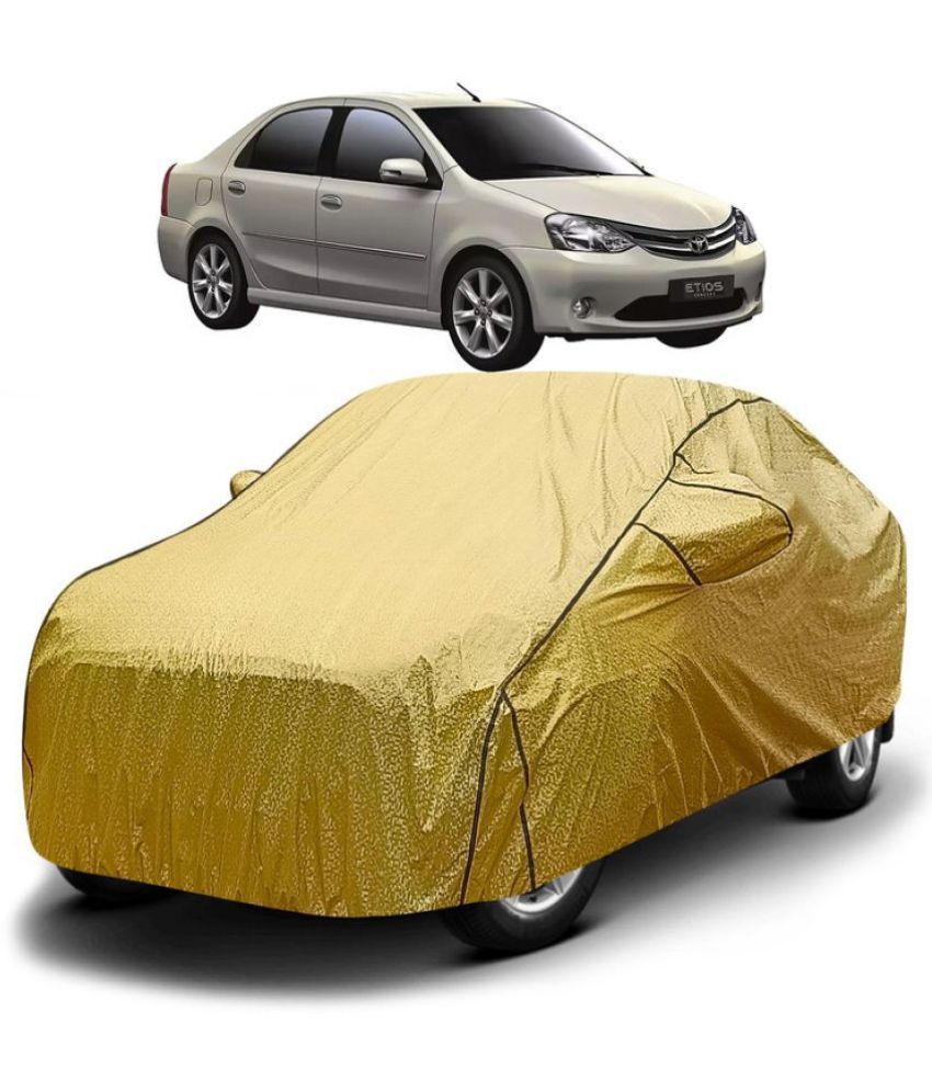     			GOLDKARTZ Car Body Cover for Toyota Etios With Mirror Pocket ( Pack of 1 ) , Golden