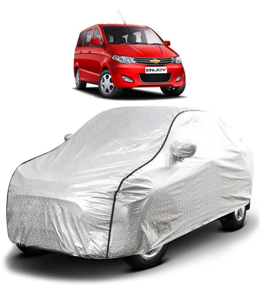     			GOLDKARTZ Car Body Cover for Chevrolet Enjoy With Mirror Pocket ( Pack of 1 ) , Silver