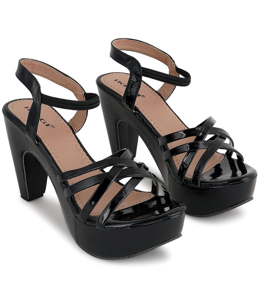     			IKAGI Black Floater Sandals