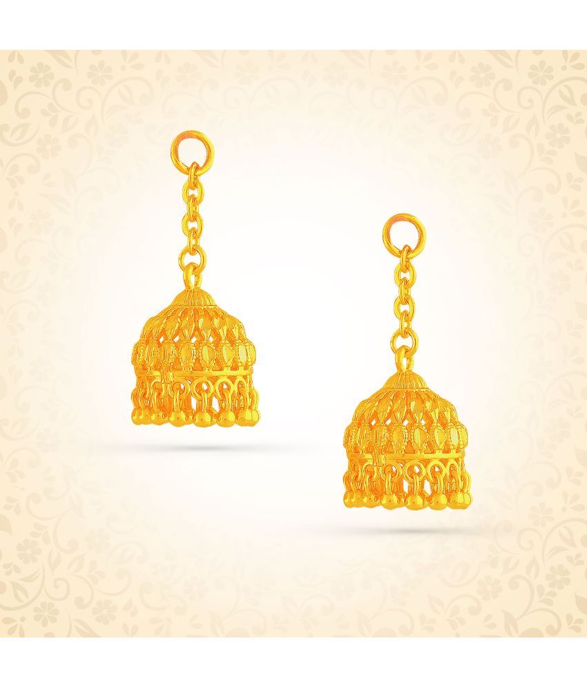     			LUV FASHION Golden Jhumki Earrings ( Pack of 1 )