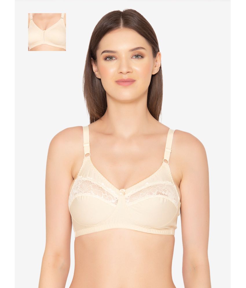     			Paris Beauty Pack of 2 Cotton Blend Non Padded Women's T-Shirt Bra ( Beige ) BR017-MSkin-BR001-SKIN-PO2