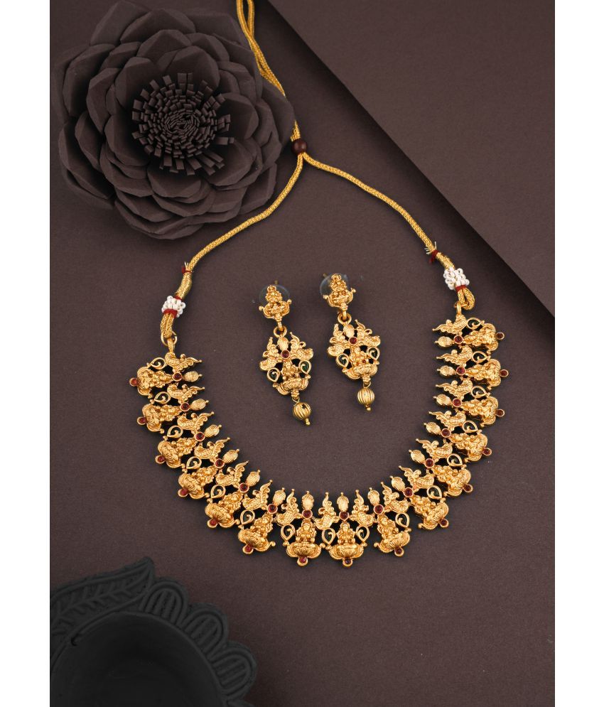     			ROFARWORD Gold Brass Necklace Set ( Pack of 1 )