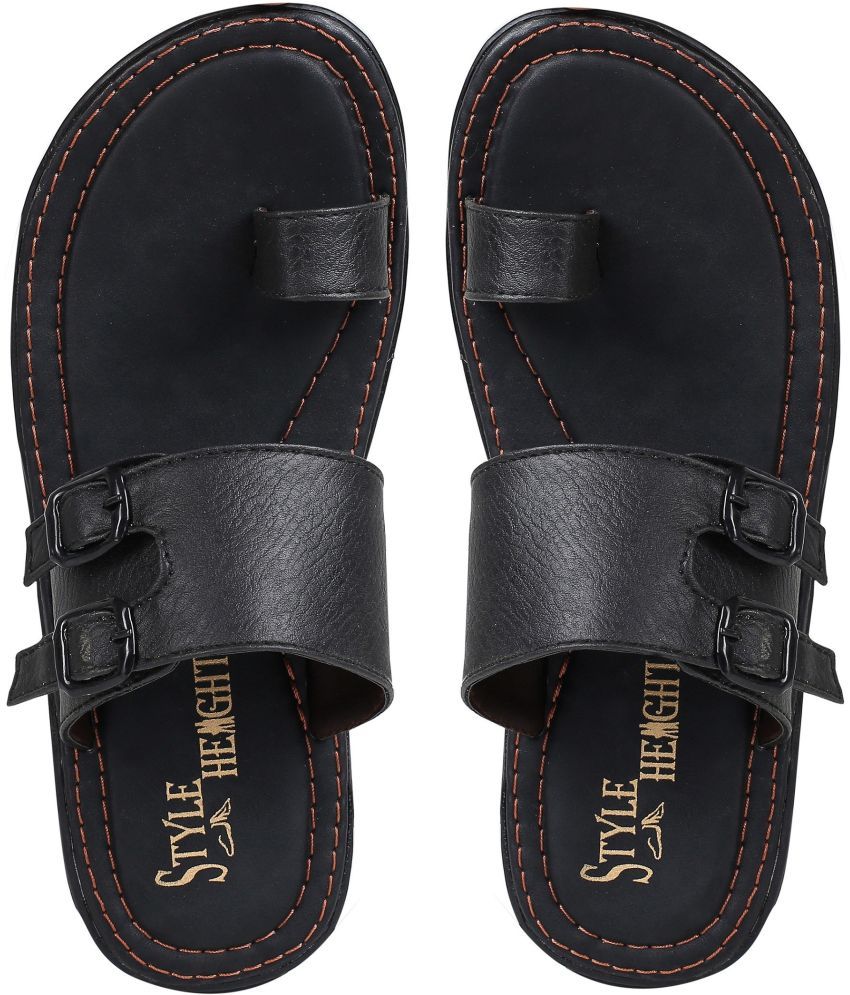     			Style Height Black Men's Leather Slipper