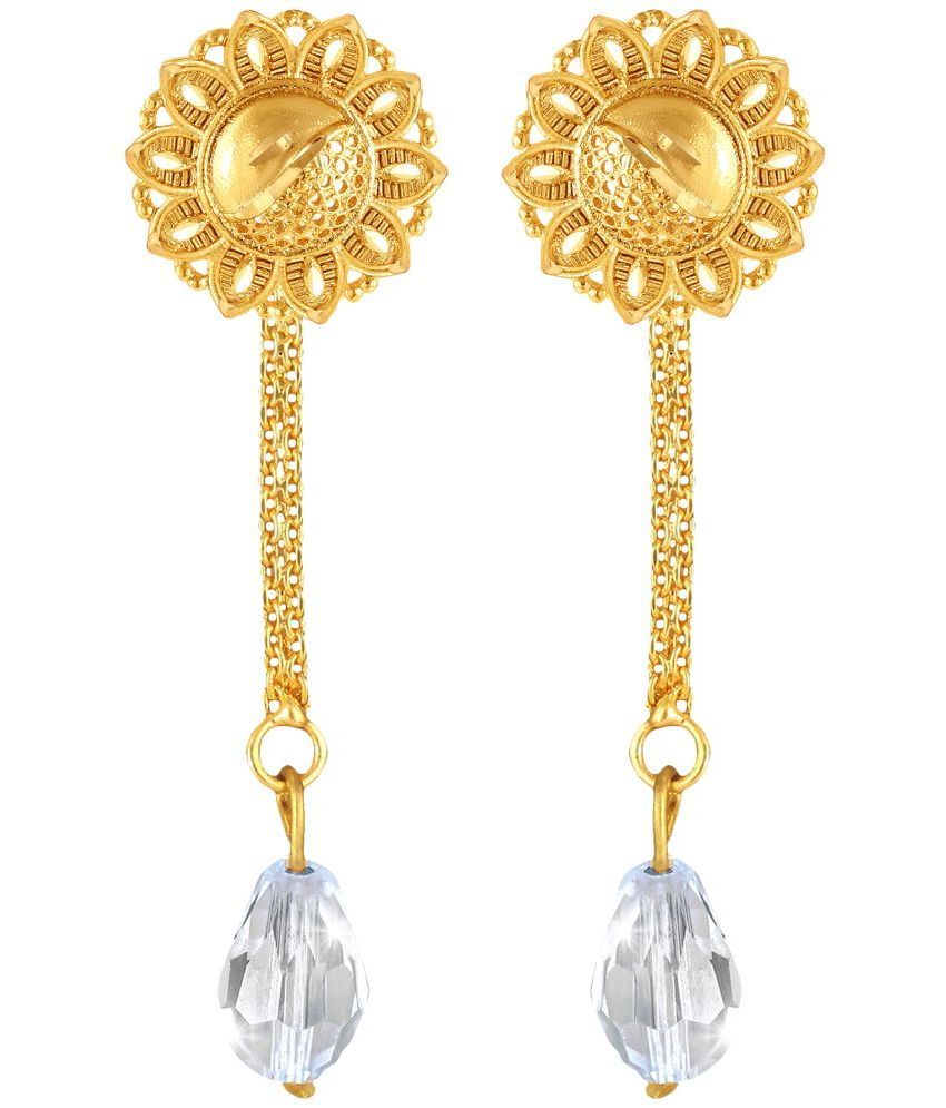     			Vighnaharta Golden Drop Earrings ( Pack of 1 )